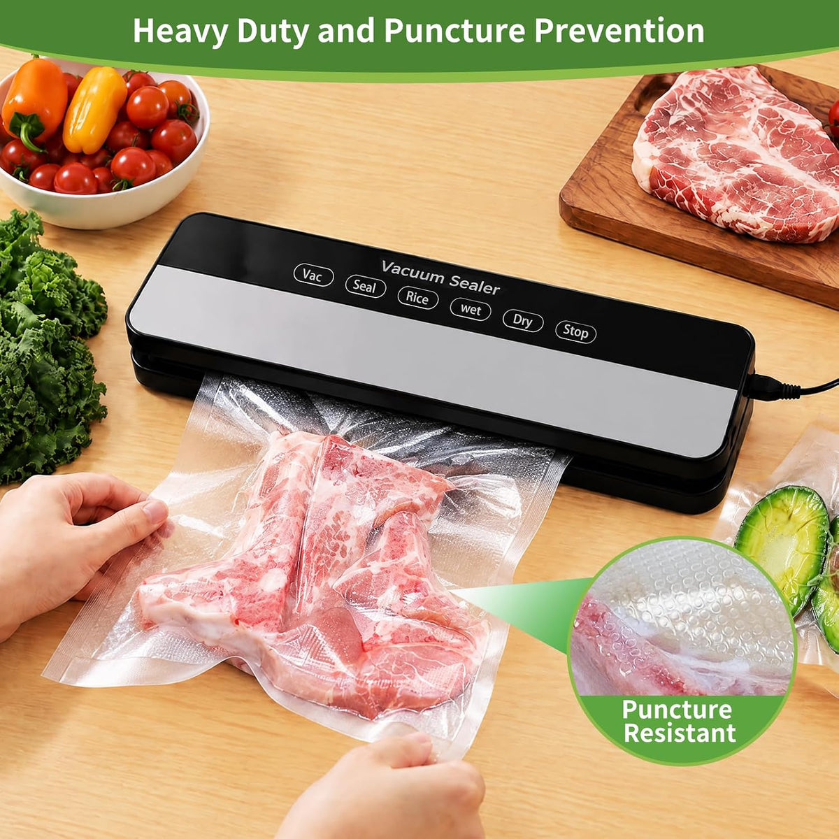 O2frepak Quart 8"x12" Vacuum Sealer Bags 200ct for Food Storage