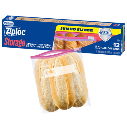 Ziploc Slider Storage Bags with New Power Shield Technology, For Food, Sandwich, Organization and More, Gallon, 26 Count, Pack of 4 (104 Total Bags)