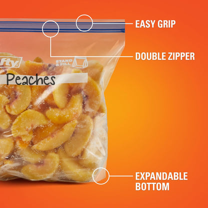 Hefty Press to Close Freezer Bags, Half Gallon Size, 20ct