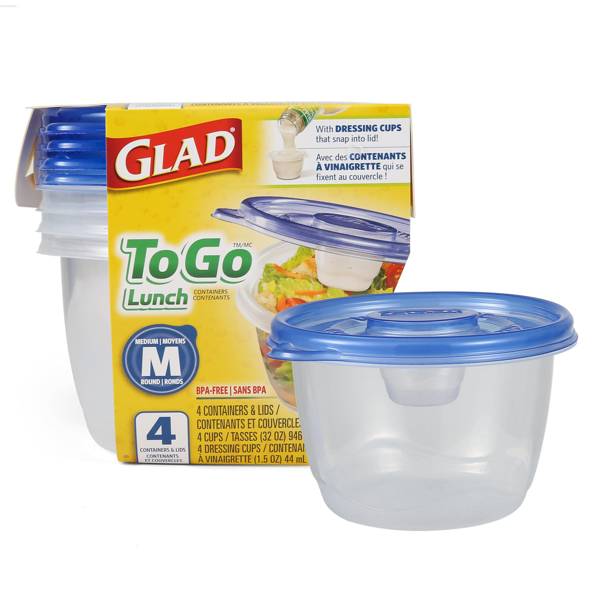 Glad GladWare XL Square Food Storage Containers, 104 Oz, 3 Count
