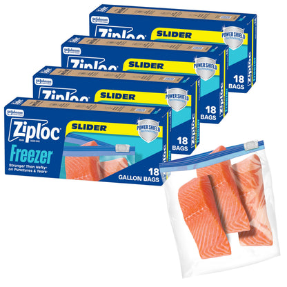 Ziploc Gallon Freezer Slider Bags, Food Storage, 28 Count