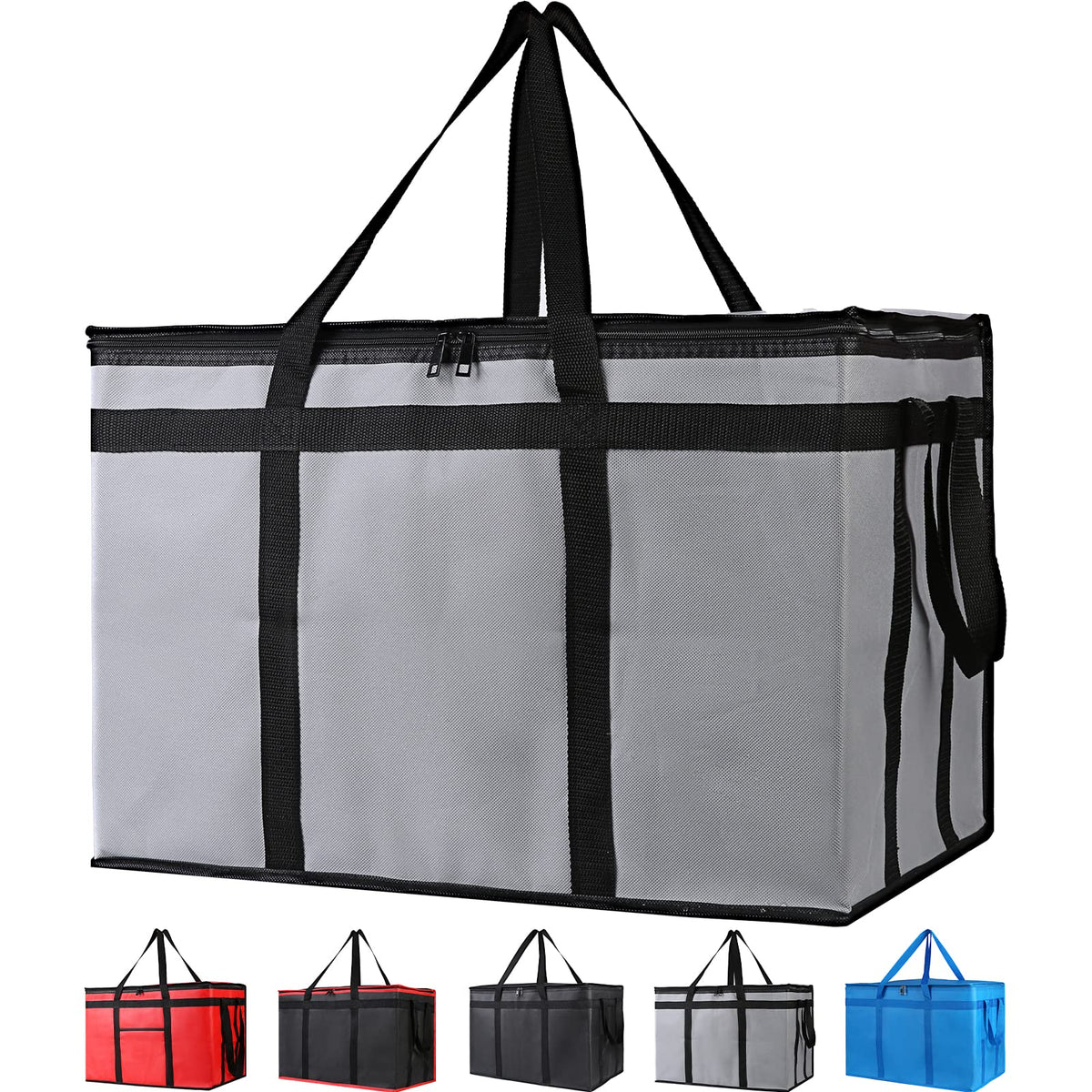 Bodaon Insulated Food Delivery Bag, XXXL Reusable Warming Bag, Black, 1Pk