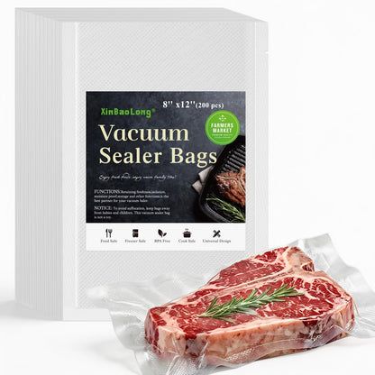 Vacuum Sealer Bags, 11"x16" Gallon, 8"x12" Quart, 6"x10" Pint, 150Pcs