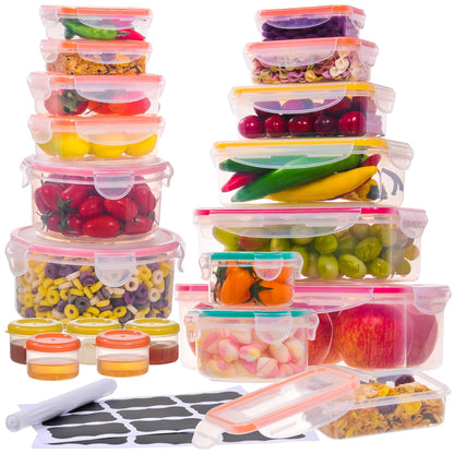 56 PCS Food Storage Containers with Lids Airtight (28 Boxes - 28 Lids)