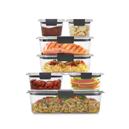 Rubbermaid Brilliance BPA Free 44-Piece Food Storage Containers Set Airtight Leak-Proof with Lids for Meal Prep Lunch and Leftovers