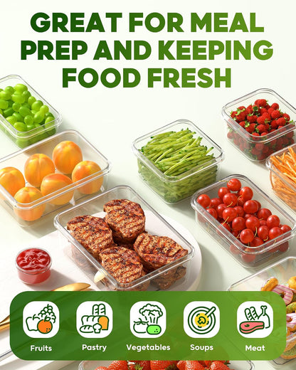 KEMETHY 60 PCS Food Storage Containers with Lids, Plastic Food Containers