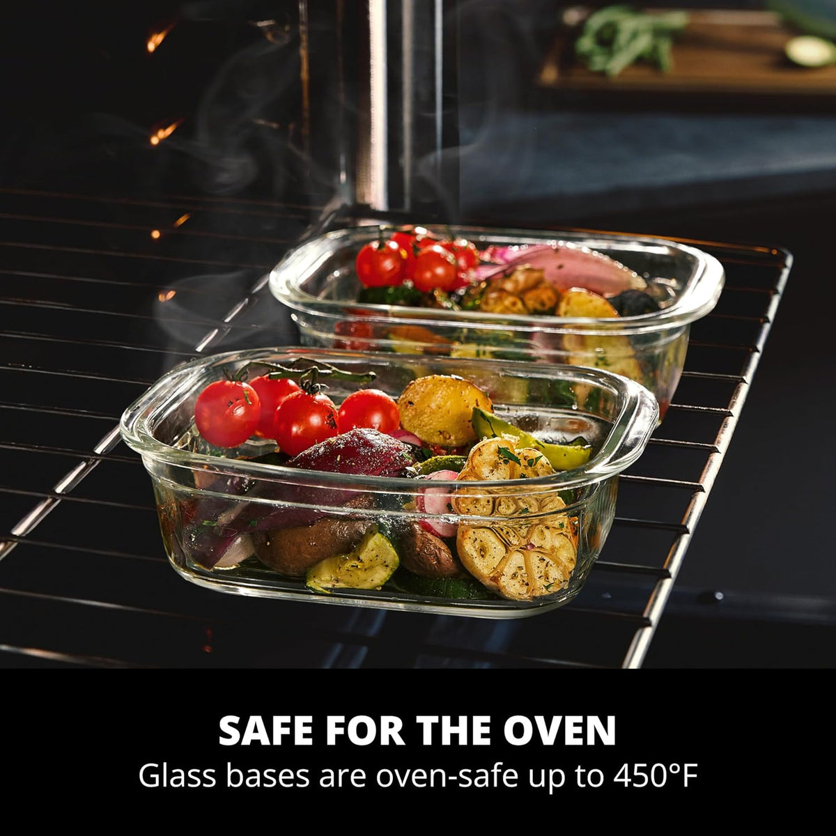 Rubbermaid Brilliance Glass Food Storage Containers, 3.2 Cup, Set of 4, BPA-Free, Leak-Proof, Clear