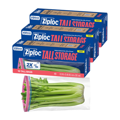 Ziploc Tall Food Storage Bags, 30 Count