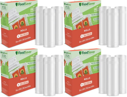 FoodSaver Custom Fit Airtight Food Storage and Sous Vide Vacuum Sealer Bags, 8 x 20' (Pack of 3), Perfect for Meal Prep and Sous Vide Cooking
