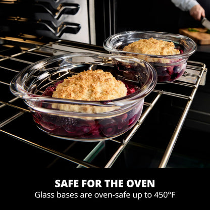 Rubbermaid Brilliance® Glass Round Leak-Proof 6-Piece Set Food Storage Containers, Food Containers with Lids, Meal Prep Containers