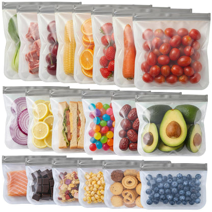 10 Pack Reusable Freezer Bags, Leakproof Reusable Silicone Food Storage Bags BPA Free Contaizers, Snack Sandwich Gallon Bags for Meal Prep, Marinate Meat, Salad Fruit, Veggies, Lunch, Travel, Kitchen