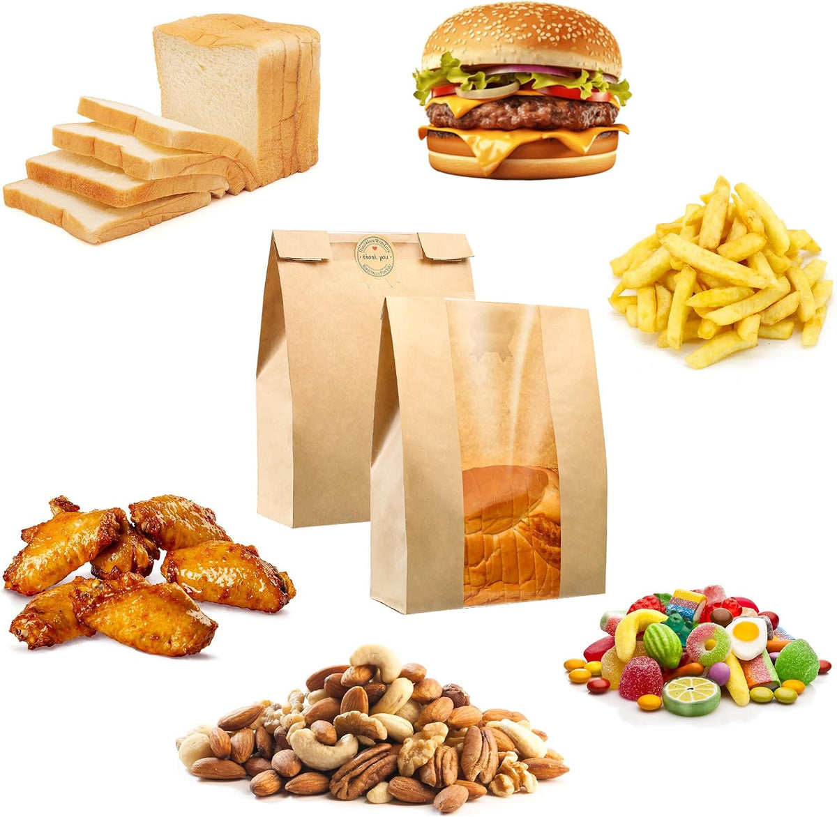 50 Pcs Bread Bags for Homemade Bread 50% Thicker With Window Sourdough Bags