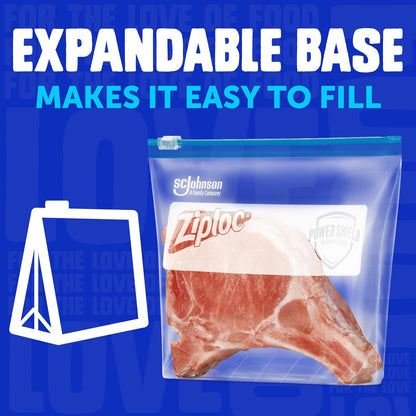 Ziploc Gallon Freezer Slider Bags, Food Storage, 28 Count