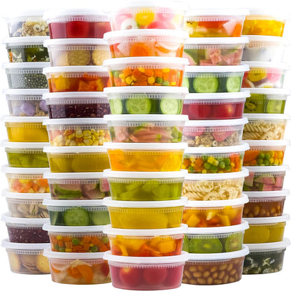 Dealusy 60 Set Deli Containers with Lids, 32/16/8 oz X 20 Set Each