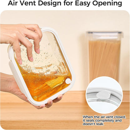 Vtopmart 5 Pack Glass Food Storage Containers with Glass Lids & Air Vent