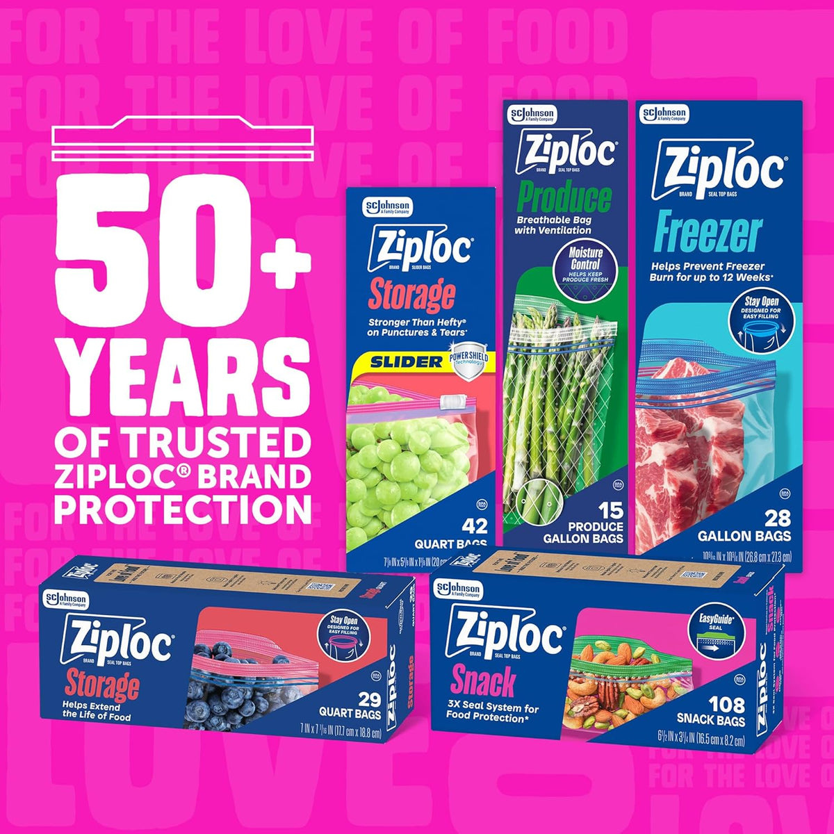 Ziploc Gallon Food Storage Bags, Stand-Up Bottom, 81 Count