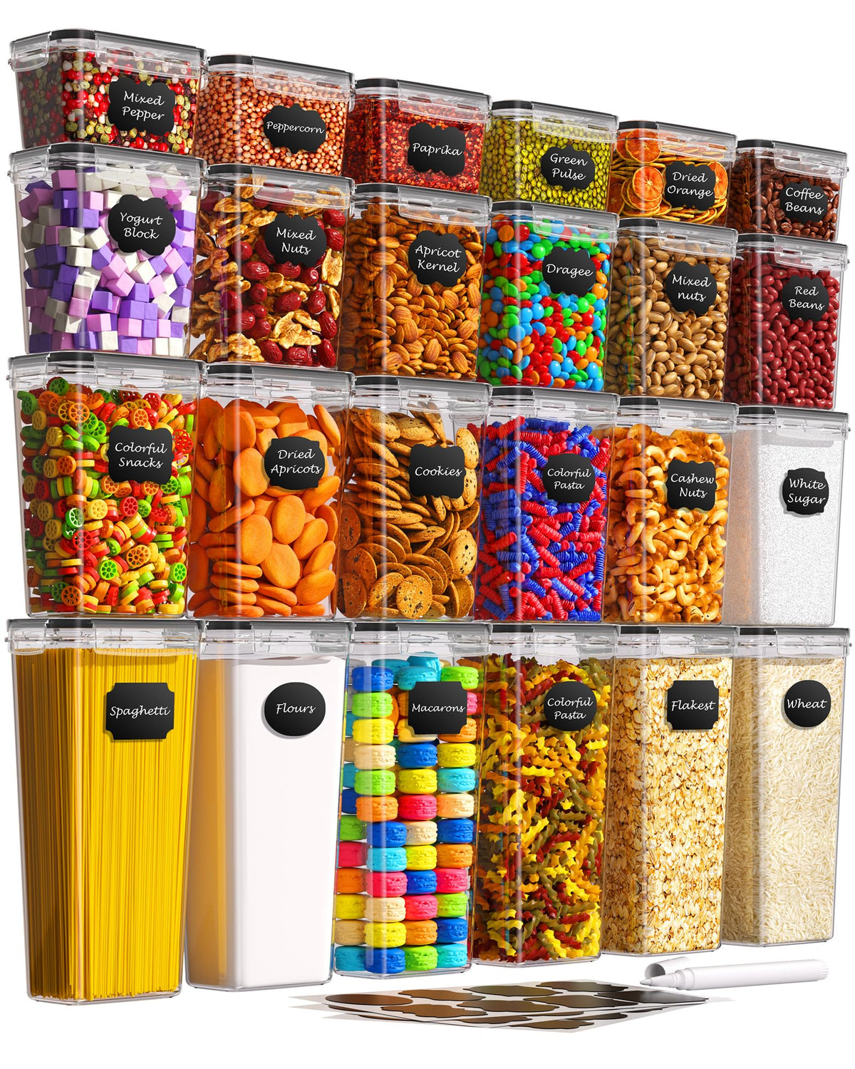 KEMETHY Airtight Food Storage Containers with Lids, 24 PCS, BPA-free