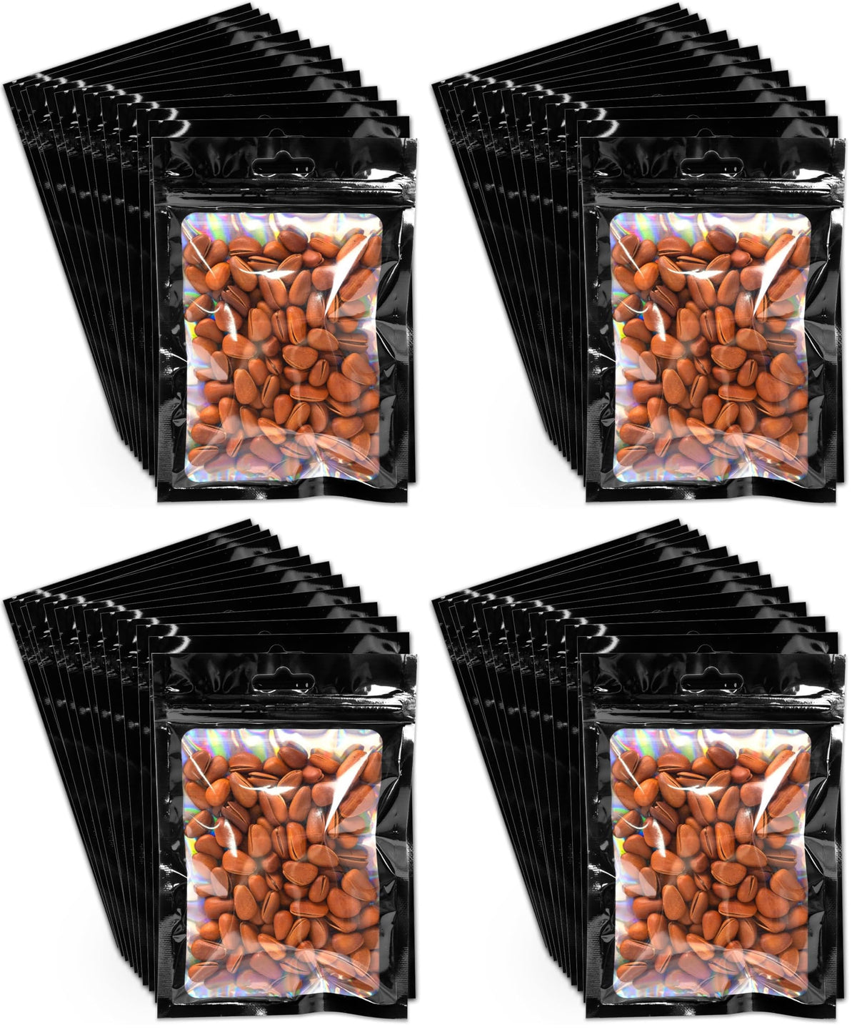 Gwybkq Resealable Bags for Food Storage 350 Pieces (4×6Inch Black)