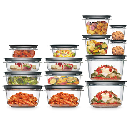 Rubbermaid Premier Food Storage Container, 10 Piece Set, Grey, BPA-Free, Microwave & Dishwasher Safe