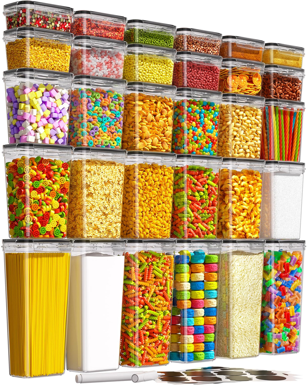 KEMETHY Airtight Food Storage Containers with Lids, 24 PCS, BPA-free