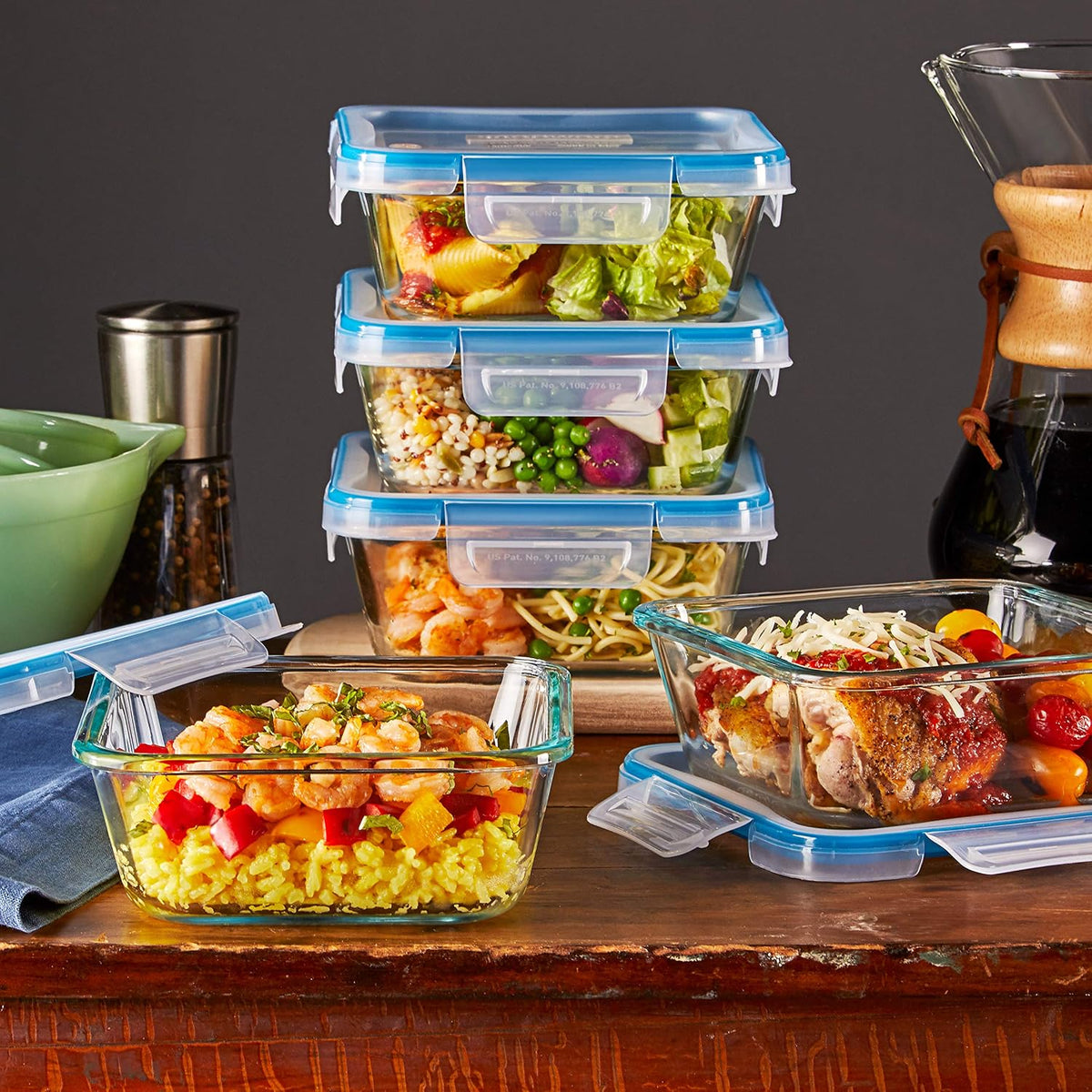 Snapware Glass Total Solutions (5-Pack, 4 Cup) Food Storage Containers Set