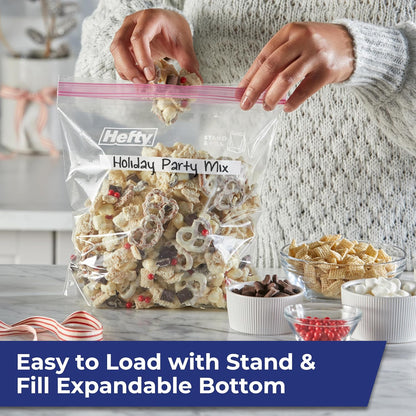 Hefty Press to Close Food Storage Bags, Gallon Size, 20ct