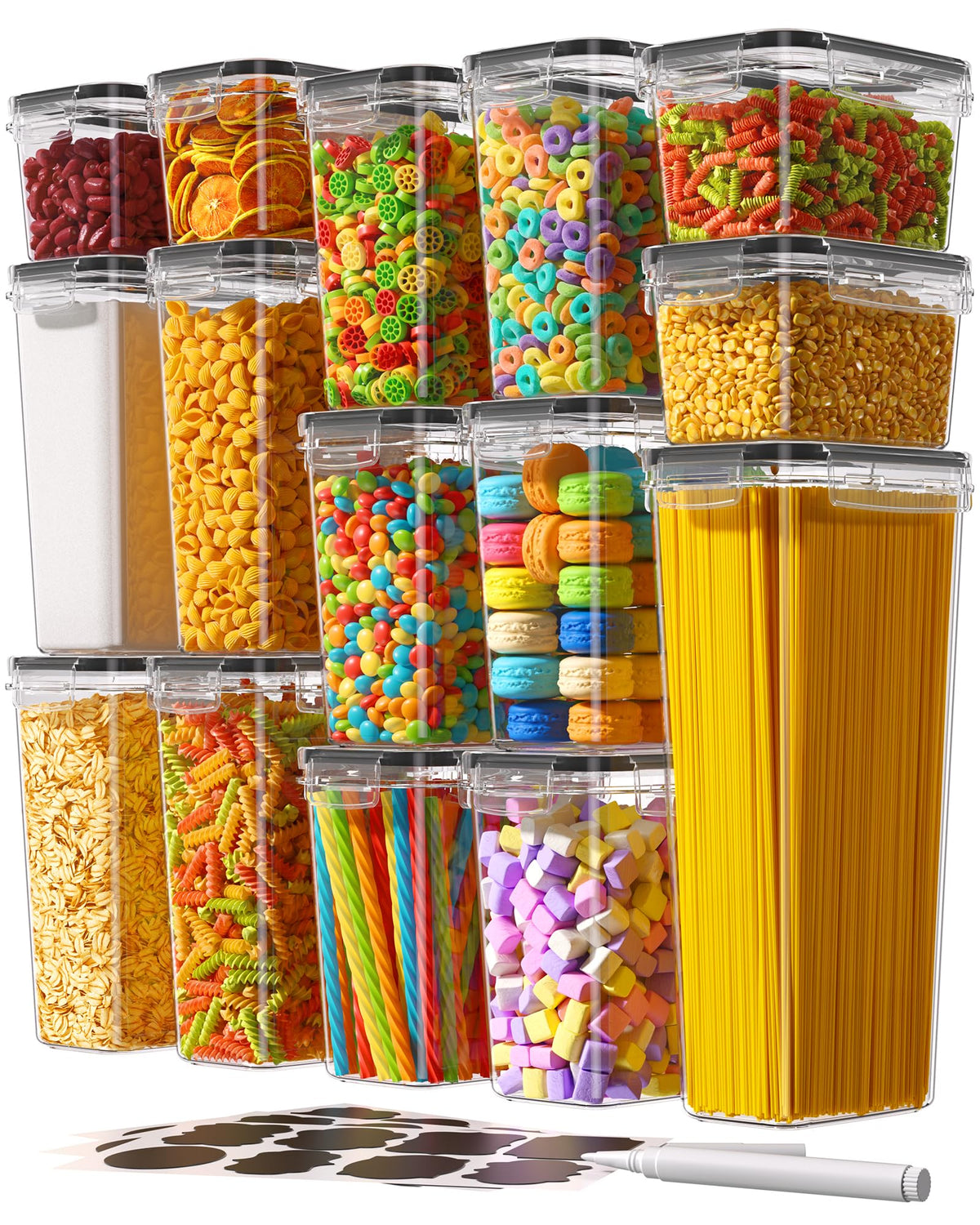 KEMETHY Airtight Food Storage Containers with Lids, 24 PCS, BPA-free